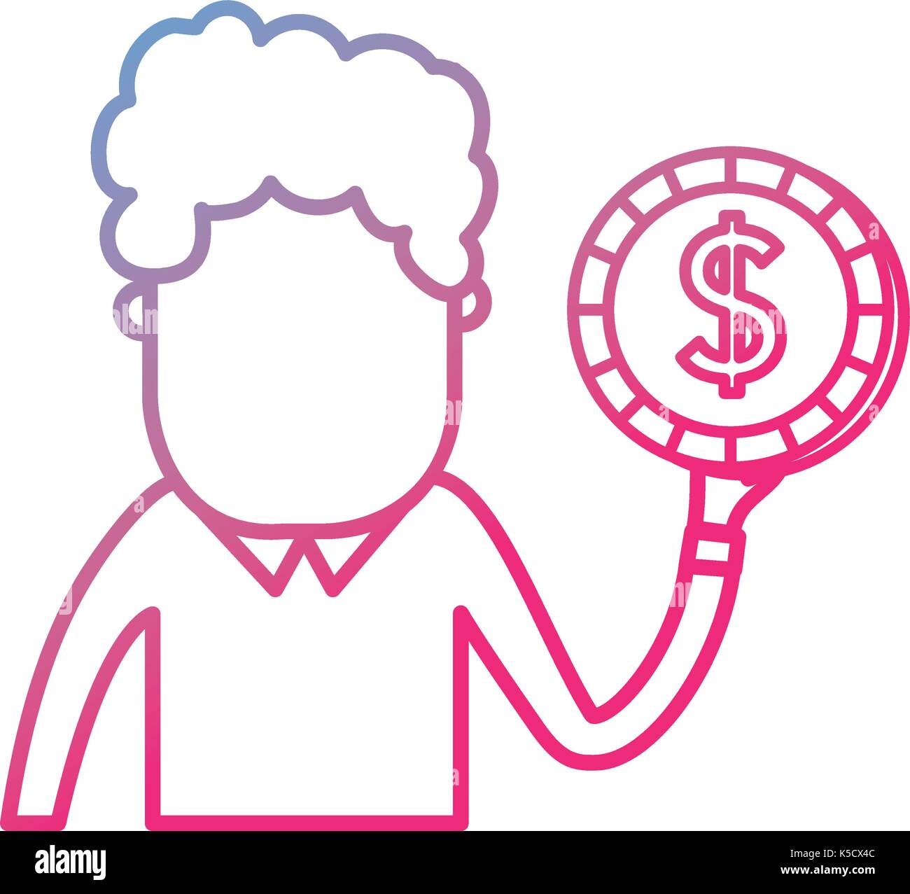 line man with coin cash money in the hand Stock Vector Image & Art - Alamy