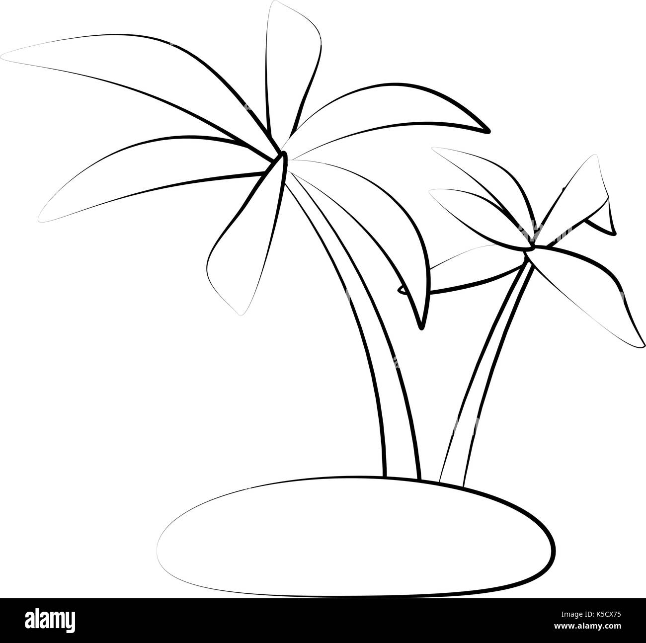 tropical island with palm trees icon image Stock Vector Image & Art - Alamy