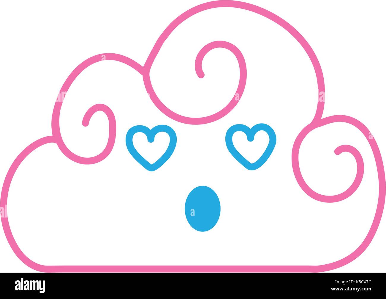 line kawaii cute in love cloud weather Stock Vector Image & Art - Alamy