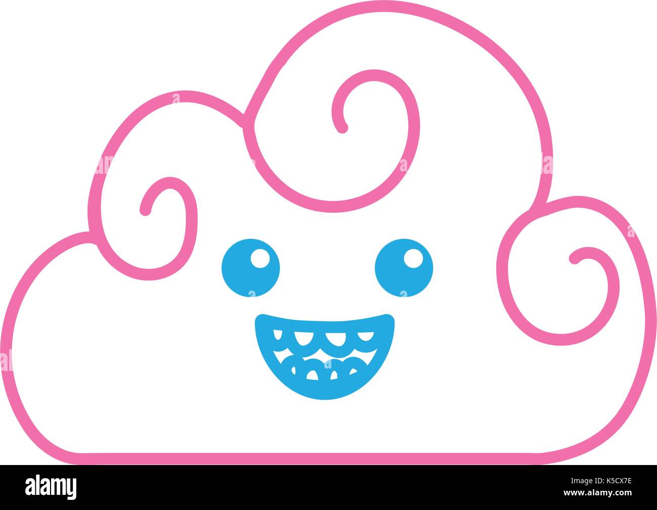 line kawaii cute funny cloud weather Stock Vector Image & Art - Alamy