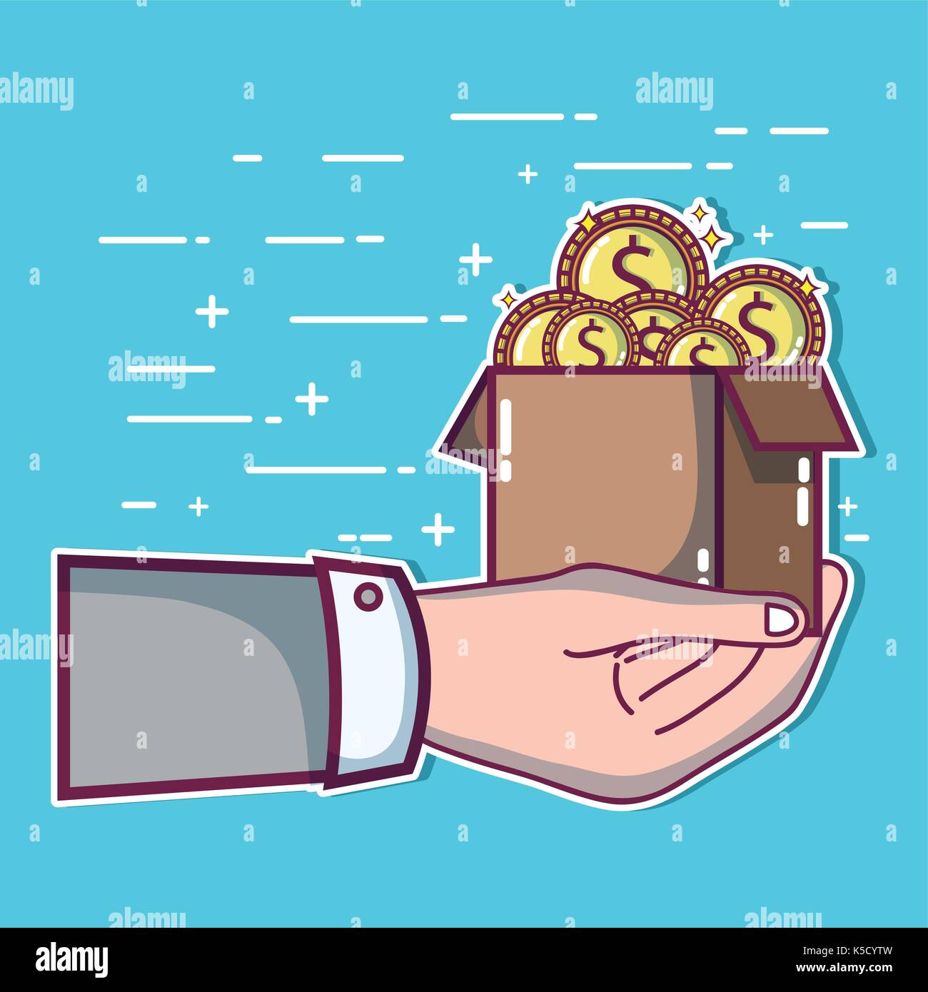 hand with money to crowdfunding business finance Stock Vector Image & Art - Alamy