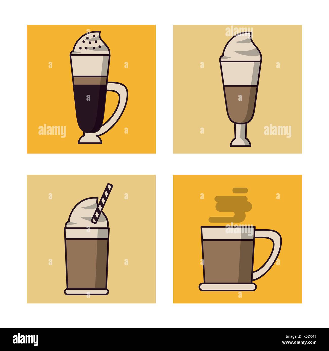 Coffee drinks icon set Stock Vector Image & Art Alamy