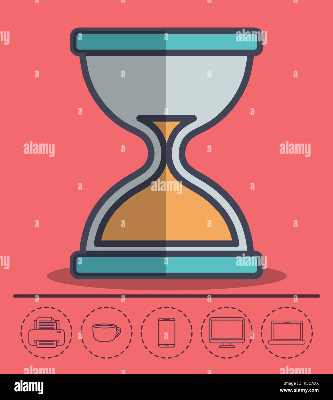 Modern printer laptop office Stock Vector Images - Alamy