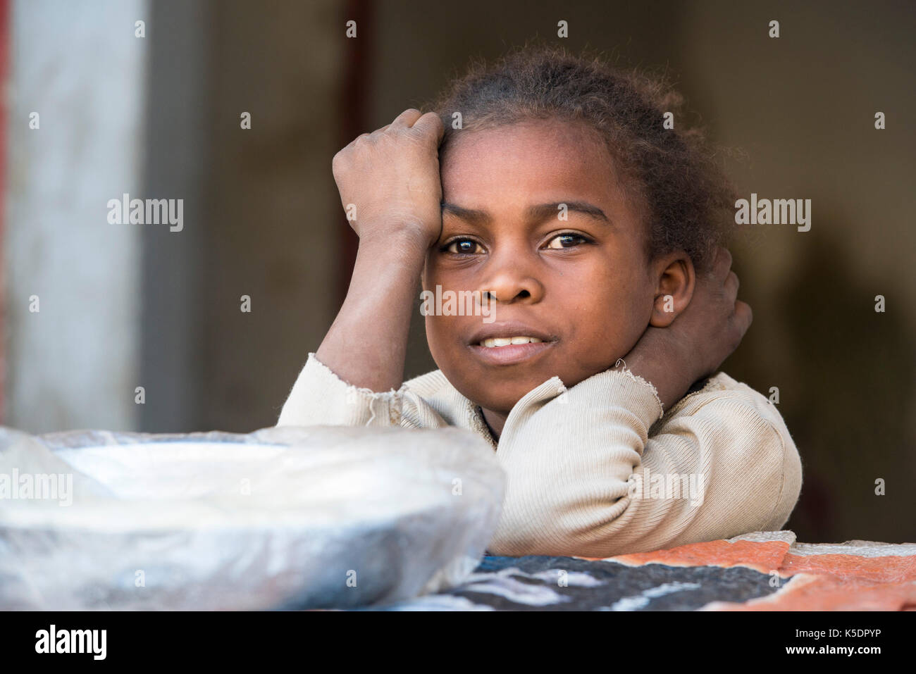 Young girl, Toliara, Madagascar Stock Photo
