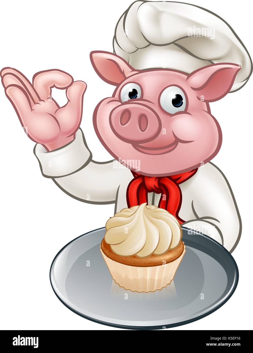 Pig Baker Chef Cartoon Character Mascot Stock Vector