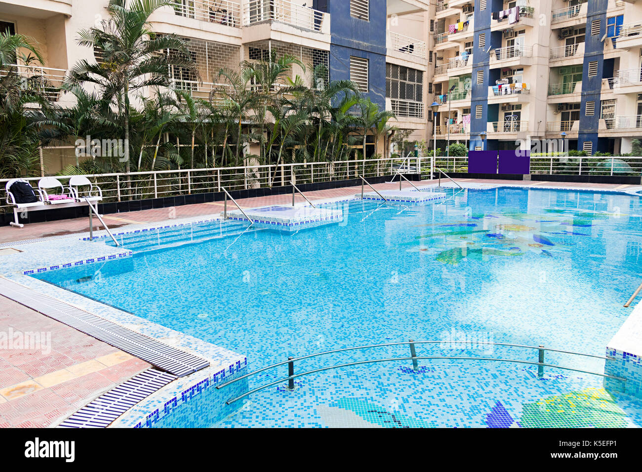 Apartment swimming pool Premium Quality Home for Sale Concept Stock