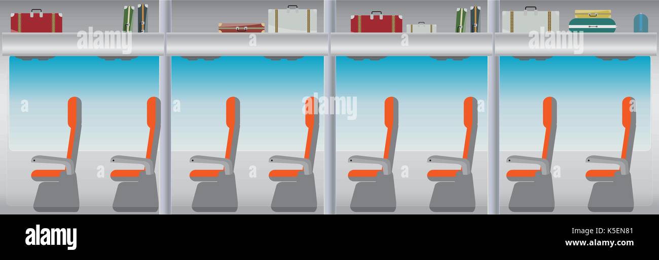 Inside bus and seat with bag and blue window vector Stock Vector Image ...