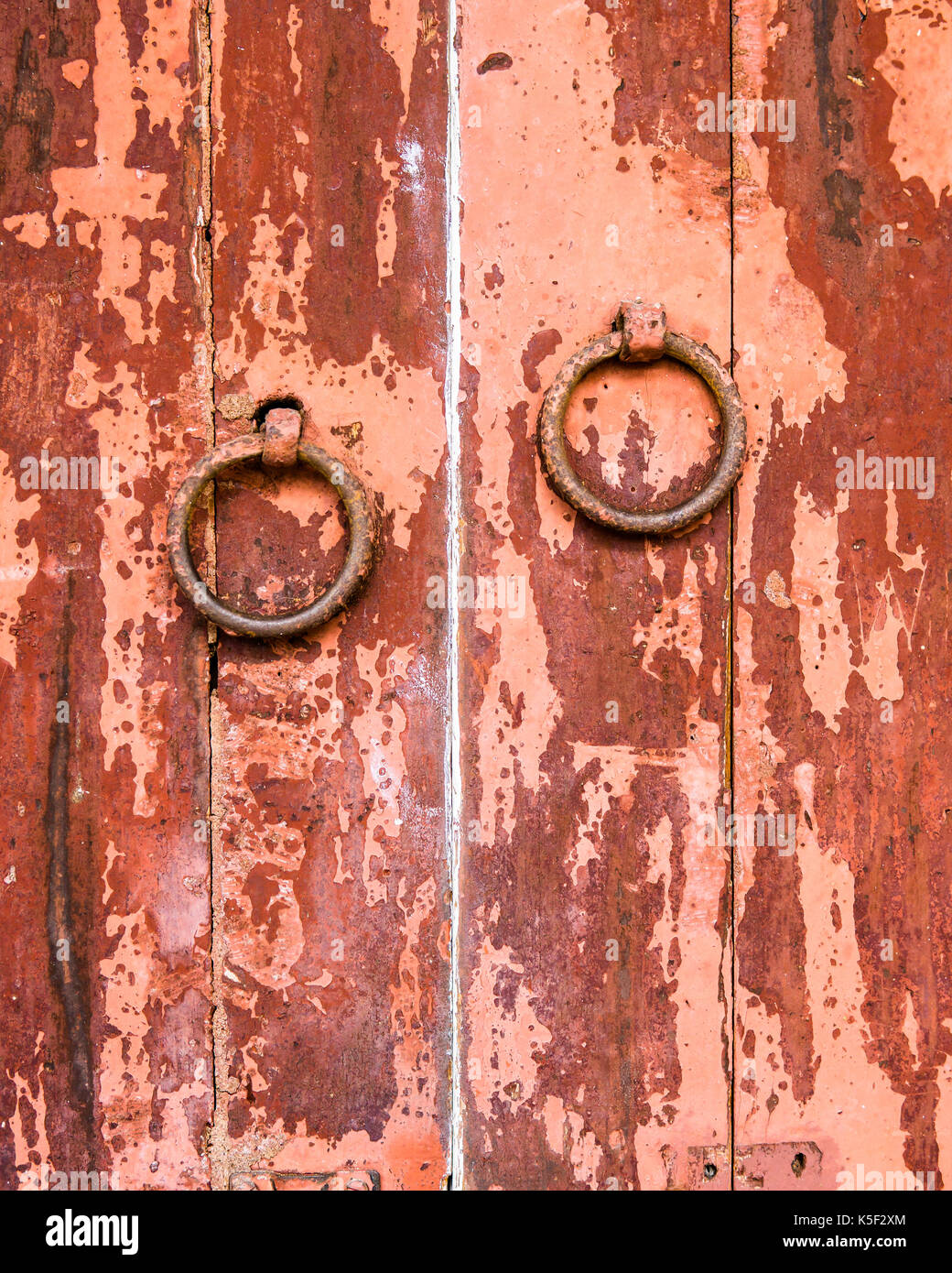 Rustic door ring Stock Photo