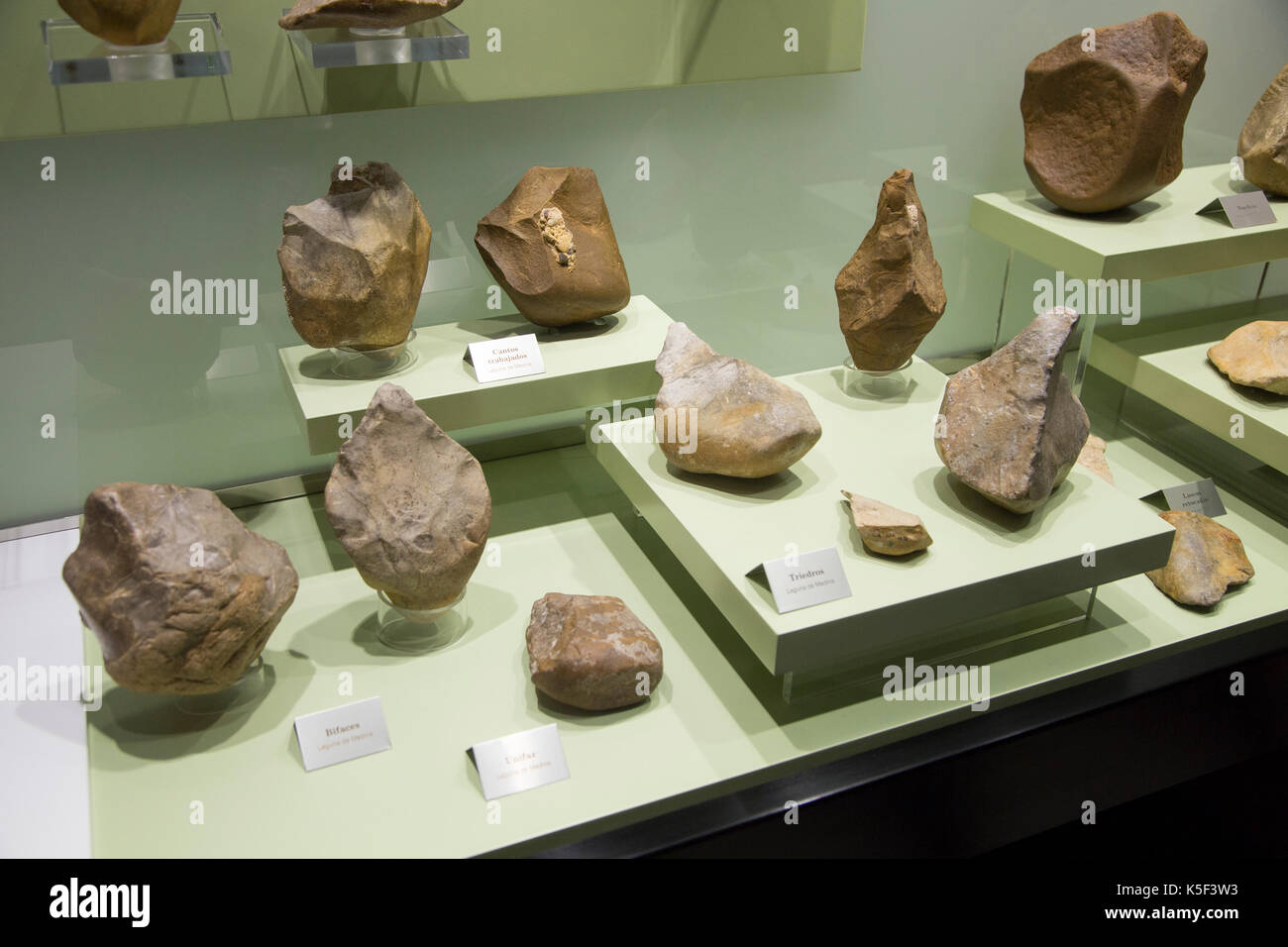 Prehistoric stone hand tools archaeology museum, Jerez de la Frontera, Cadiz Province, Spain Stock Photo