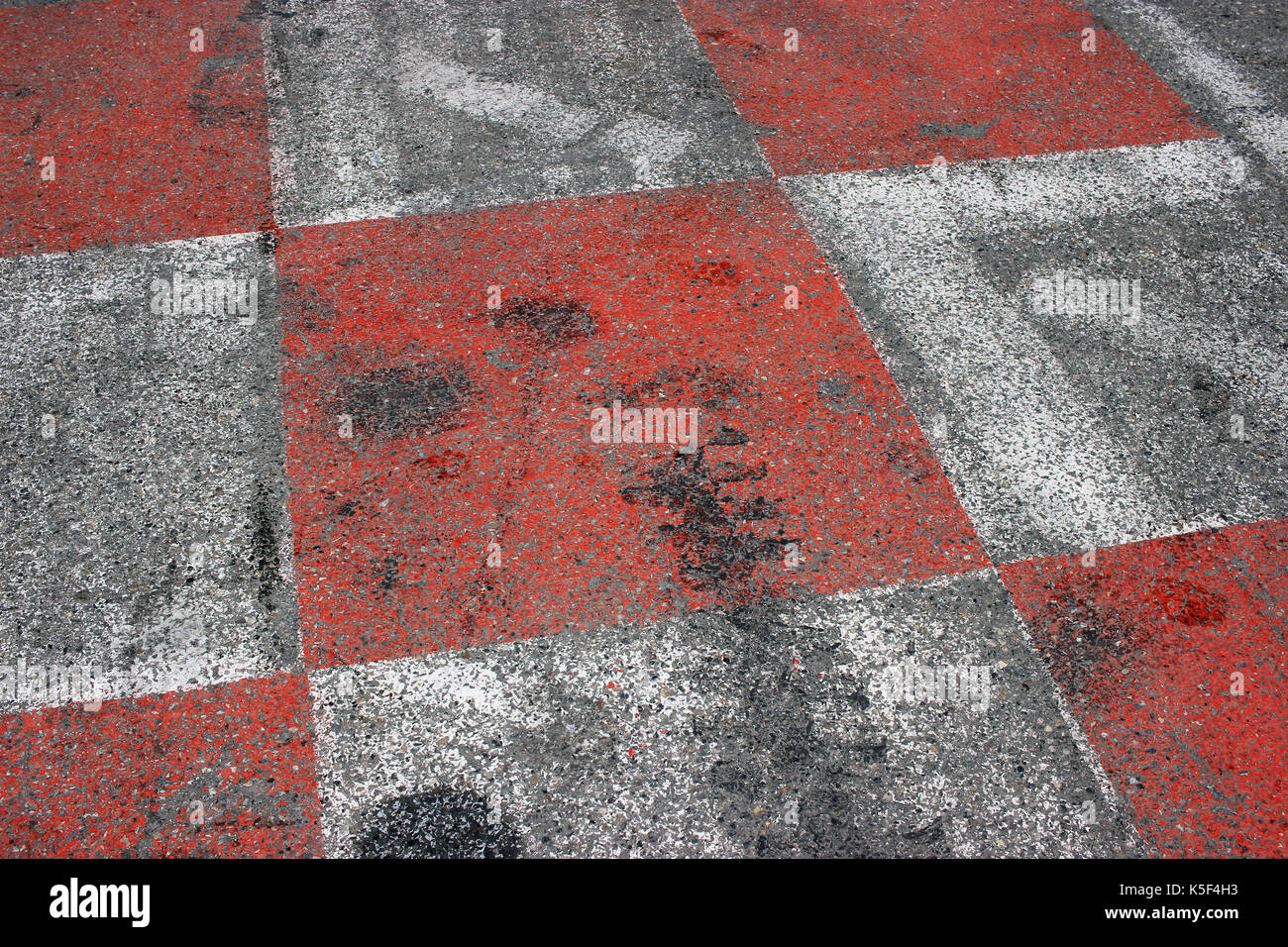 Texture of Race Asphalt and Curb on Monaco Grand Prix Street Circuit Stock Photo