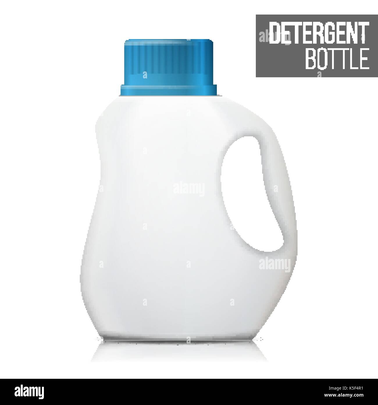 3d Detergent Bottle Mock Up Vector. Blank Plastic Container Bottle For