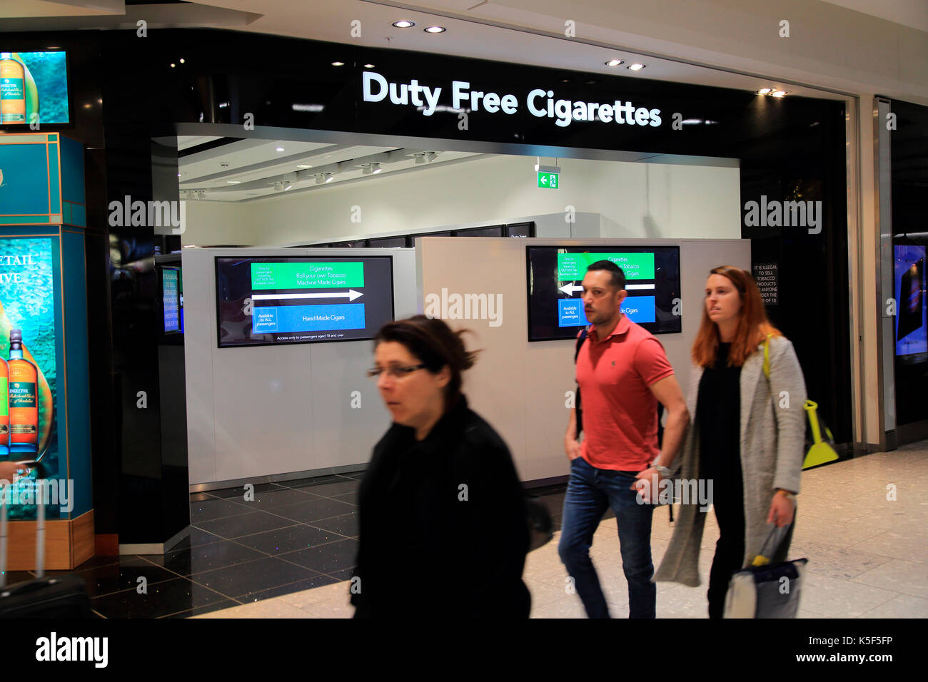 Screened off shop for duty free cigarettes, Terminal Five, Heathrow