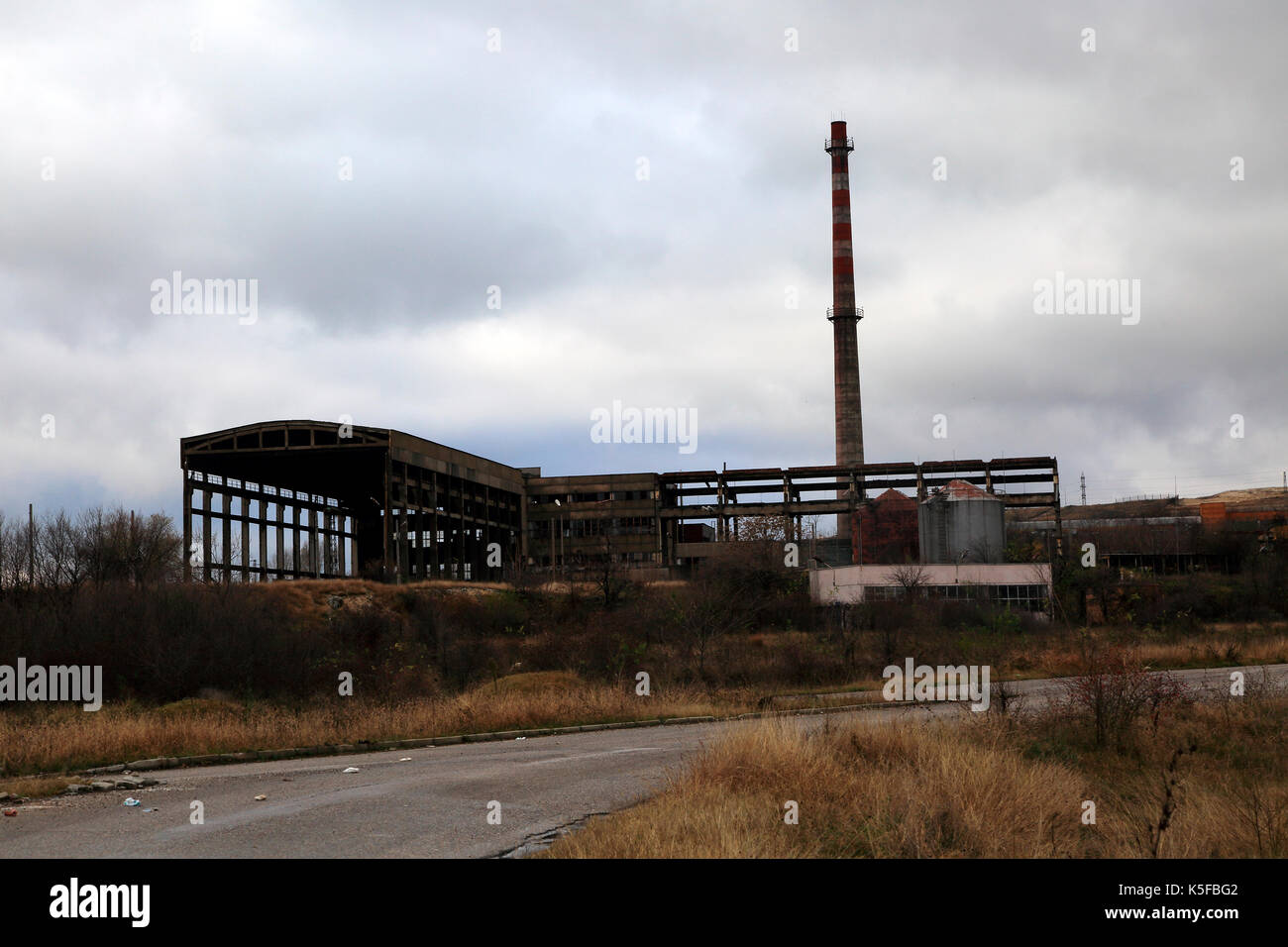 Deindustrialisation closed factory heavy industry, Shishmantsi, Plovdiv province, Bulgaria, eastern Europe Stock Photo