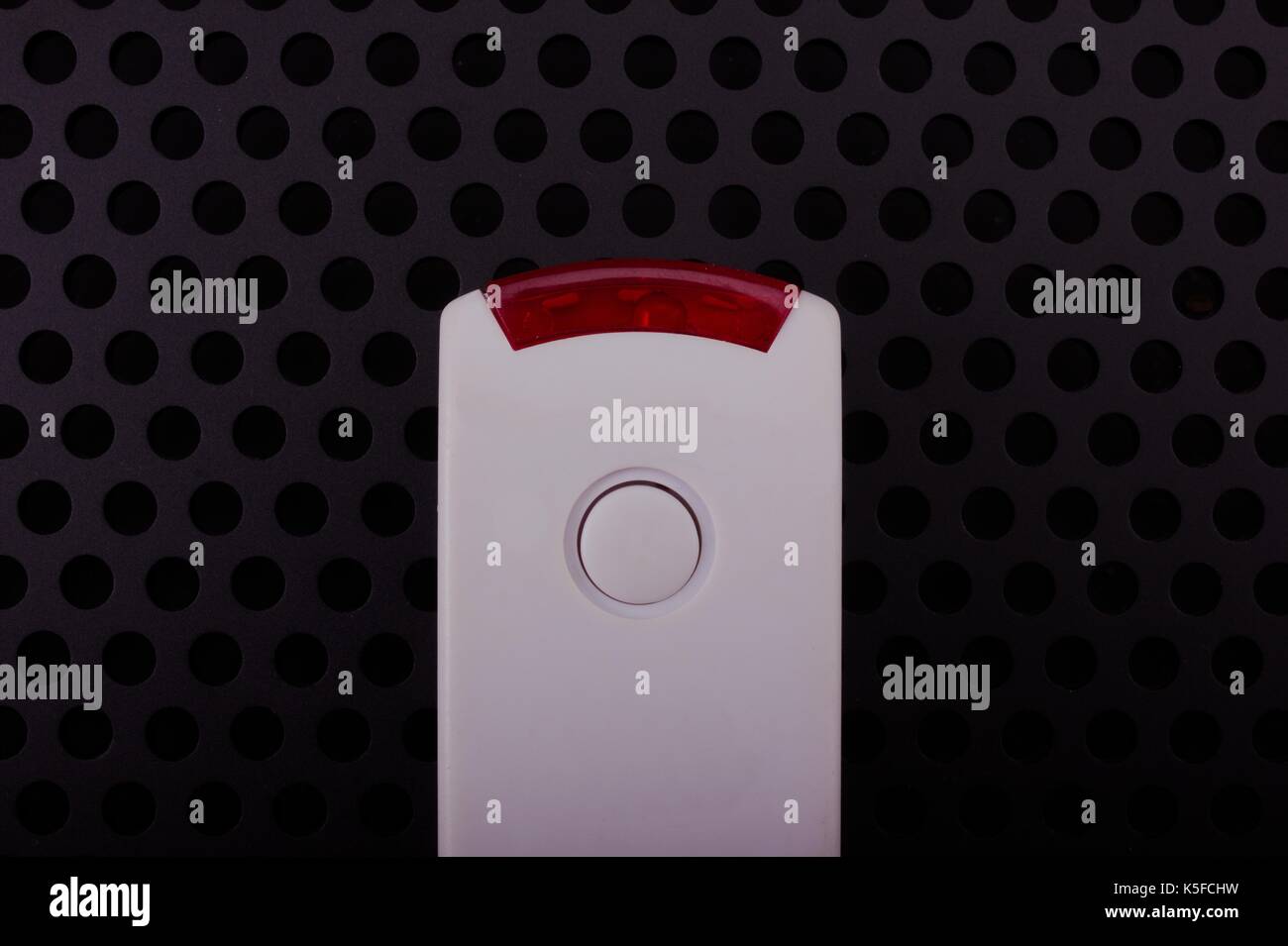 Blank panic button with nice background Stock Photo