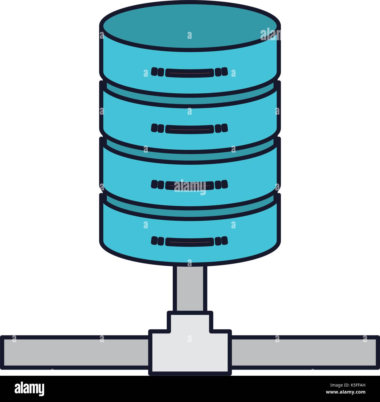network server storage icon colorful silhouette with thick contour ...