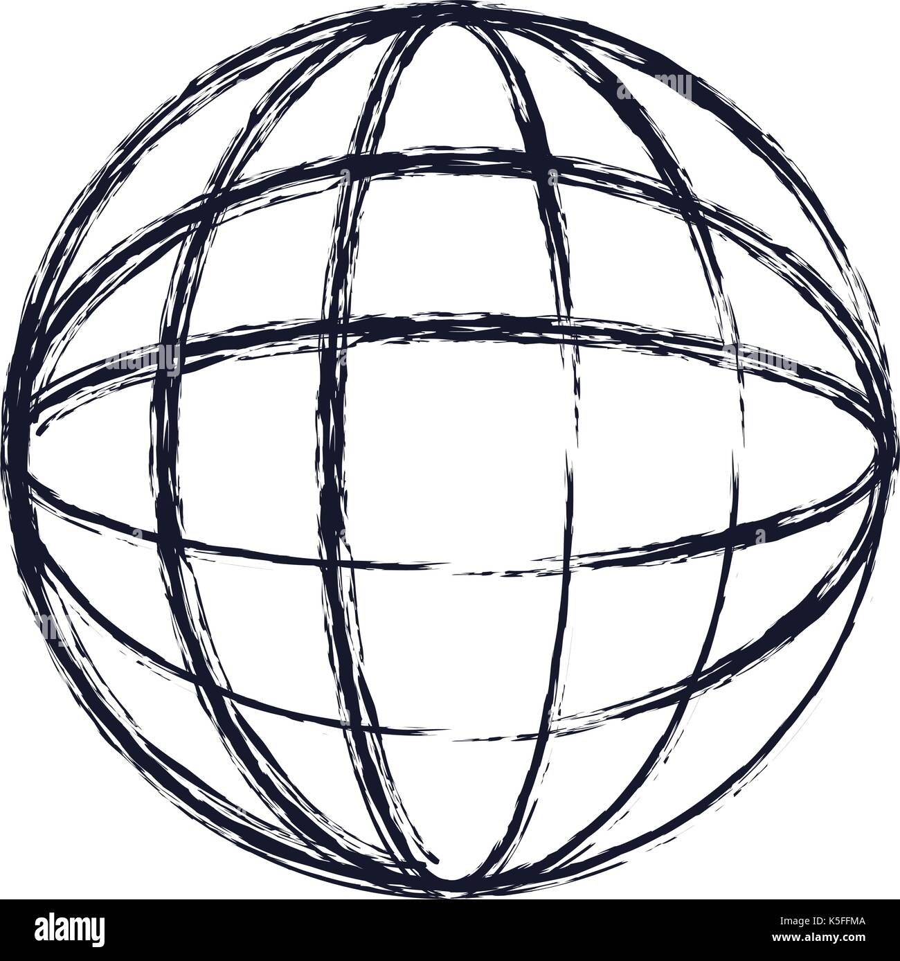 globe world icon in monochrome blurred silhouette Stock Vector Image ...