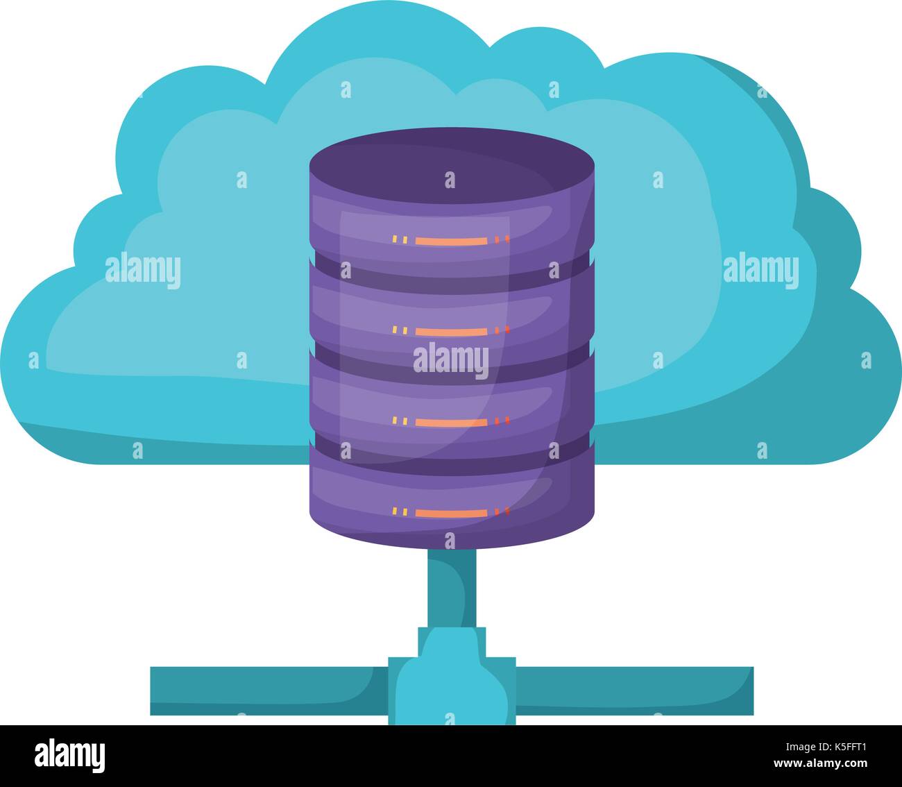 cloud and network server storage icon and shading Stock Vector Image ...