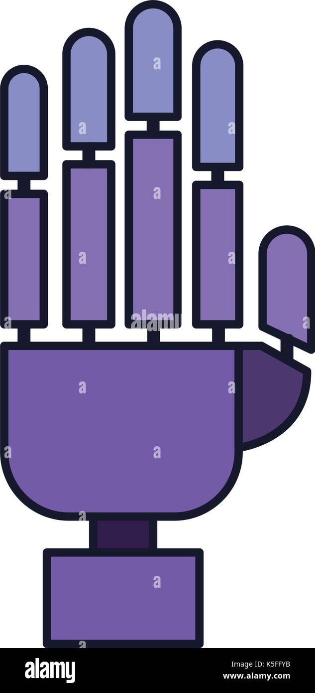 robot hand icon in colorful silhouette with thick contour Stock Vector ...