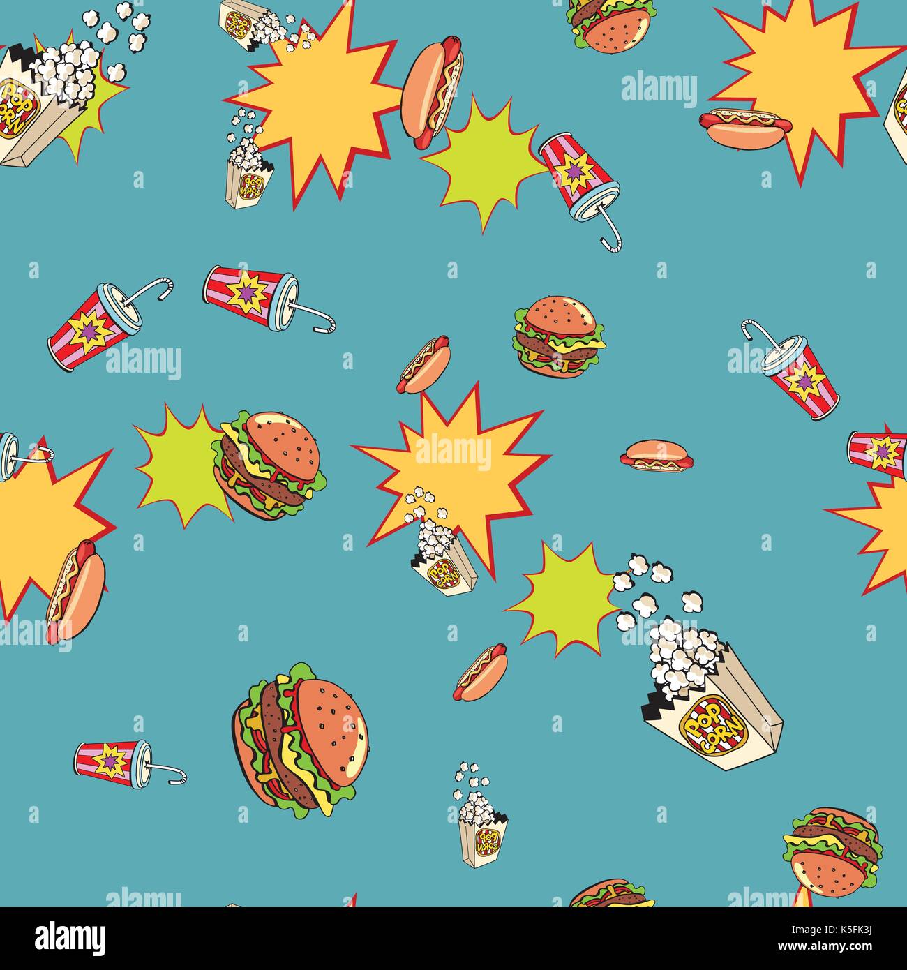 Fast food pattern sandwich Stock Vector Images Alamy