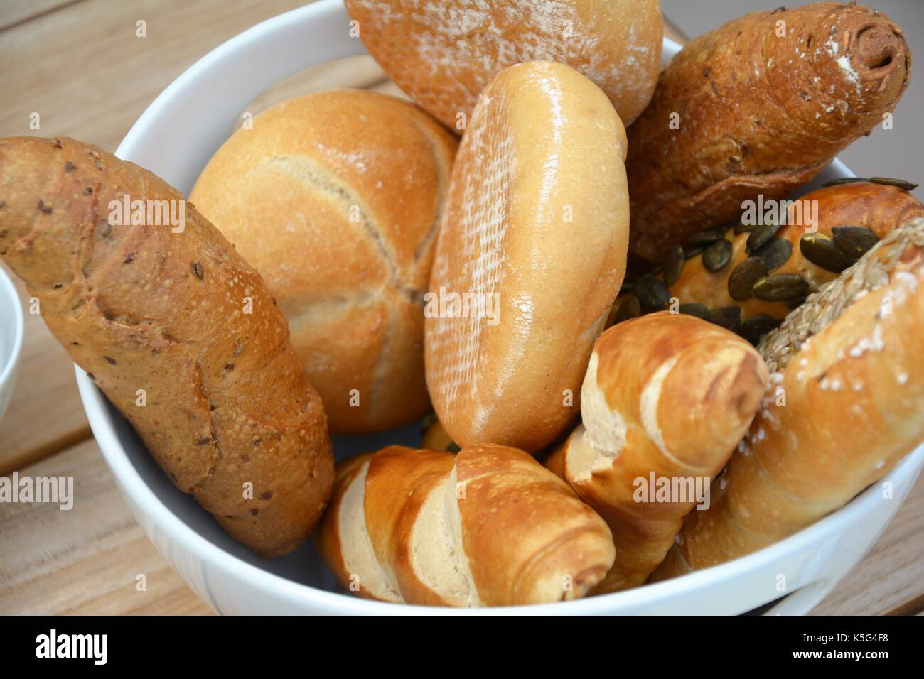 Bread roll topview position close up photo Stock Photo