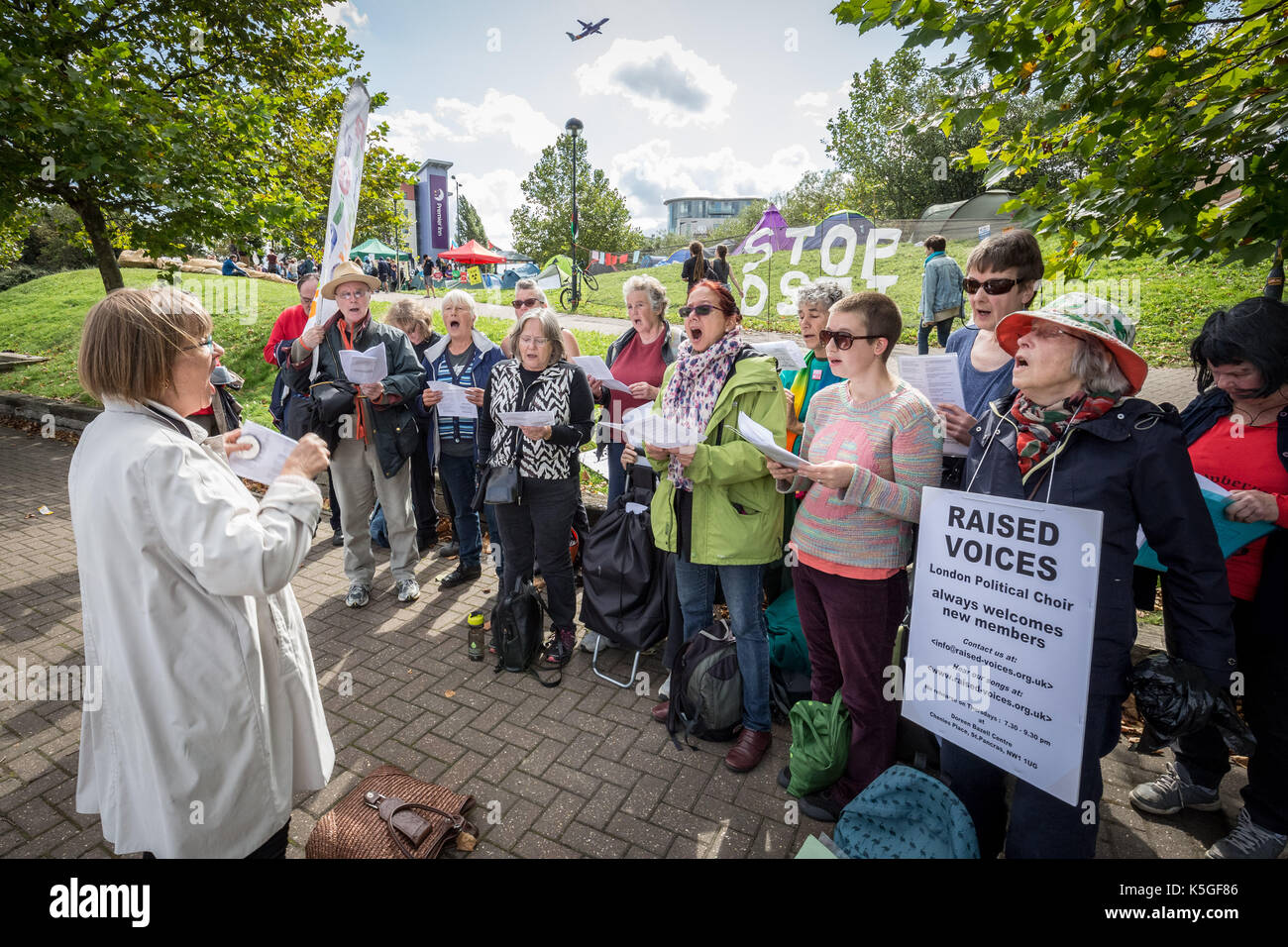 London, UK. 9th Sept, 2017. Anti-war protests continue against DSEi Arms Fair (Defence & Security Equipment International) - the world's largest biggest arm fair held at Excel Centre in east London. Credit: Guy Corbishley/Alamy Live News Stock Photo
