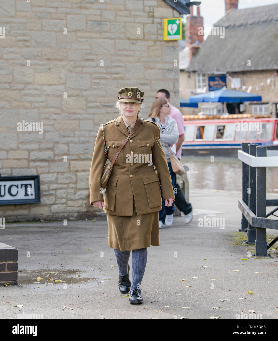 Stoke Bruerne's village at war weekend,re-enactors from all over the UK enjoy a weekend of vintage fun. Credit: Scott Carruthers/Alamy Live News Stock Photo