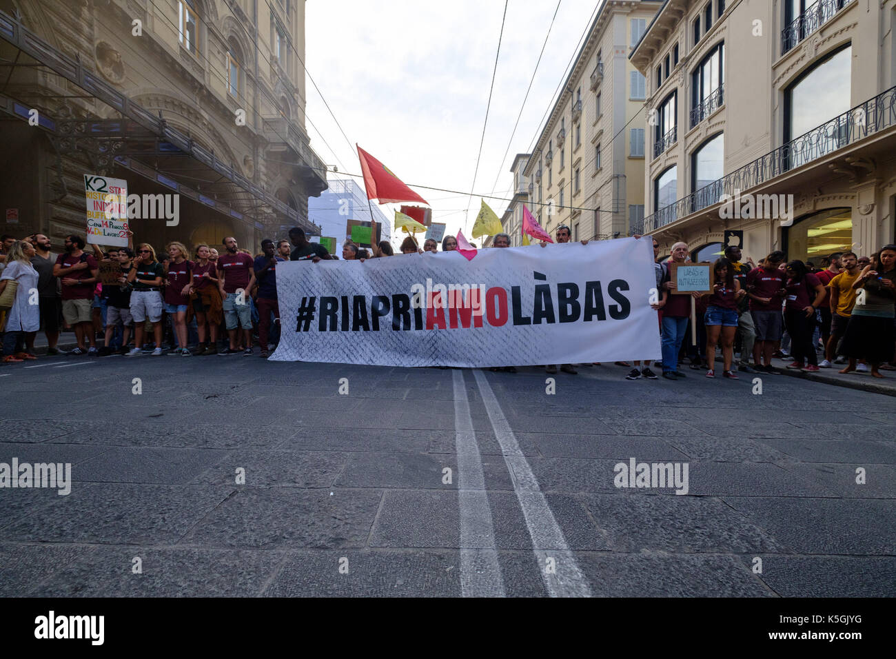 Bologna, ITALY. 9 September, 2017. Thousands of peoples march in the