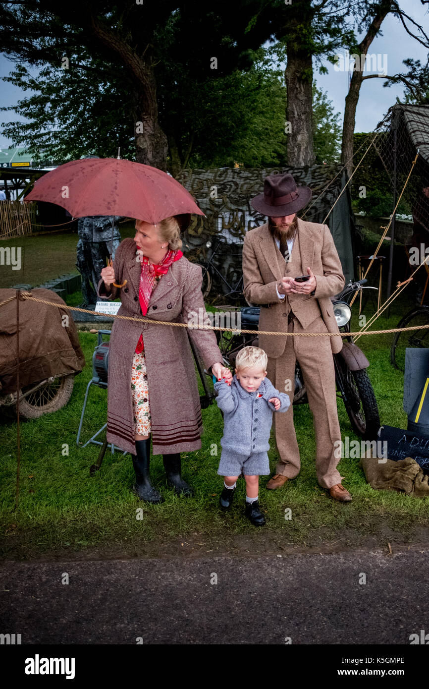 Chichester, West Sussex, UK. 9th September, 2017. People during the Goodwood Revival at the Goodwood Circuit Credit: Gergo Toth/Alamy Live News Stock Photo