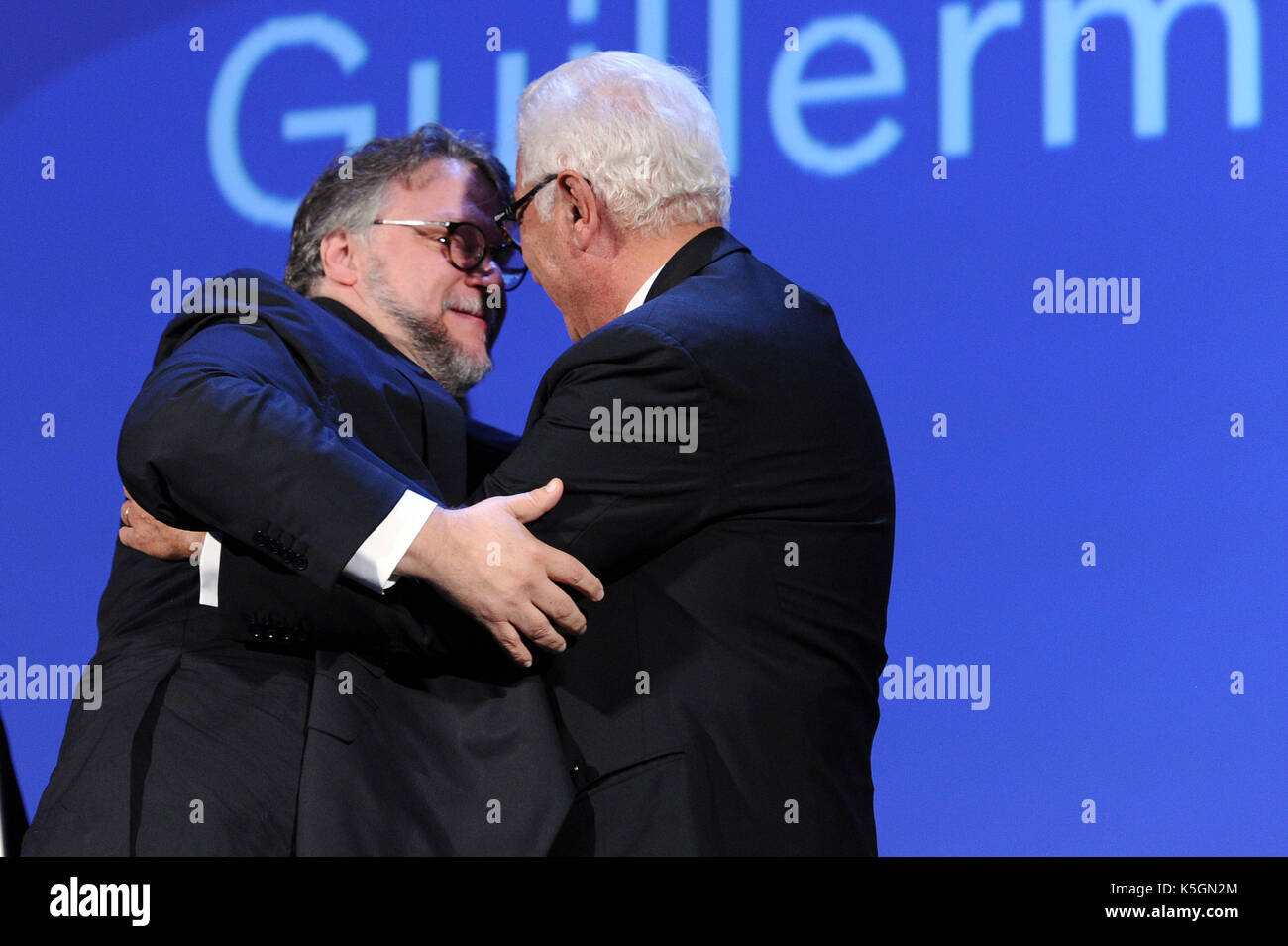 Venice, Italy. 9th September, 2017. 74th Venice Film Festival, 'Venezia 74' Golden Lions Awards Ceremony Pictured: Guillermo Del Toro, Paolo Baratta Credit: Independent Photo Agency Srl/Alamy Live News Stock Photo