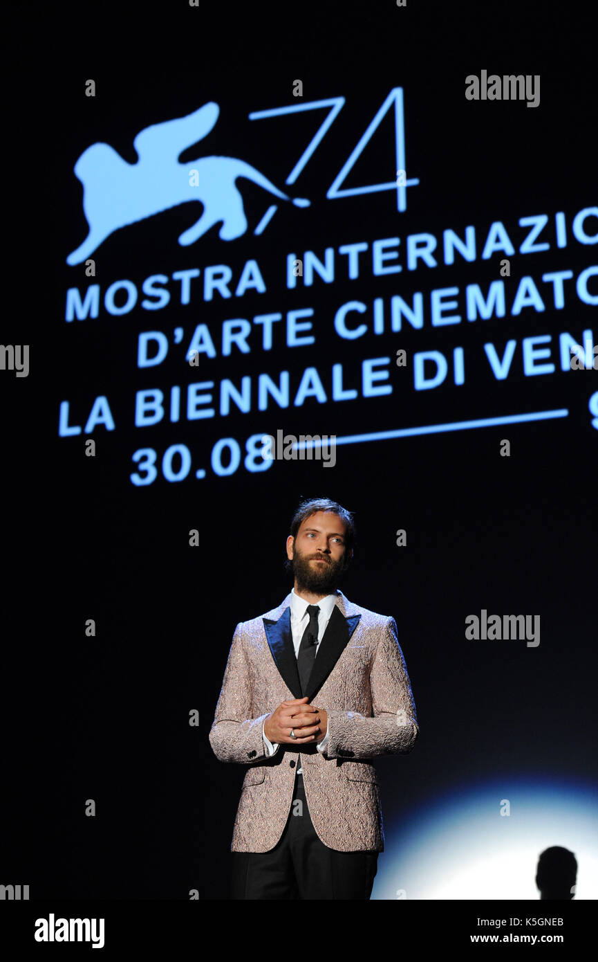 Venice, Italy. 9th September, 2017. 74th Venice Film Festival, 'Venezia 74' Golden Lions Awards Ceremony Pictured: Alessandro Borghi Credit: Independent Photo Agency Srl/Alamy Live News Stock Photo