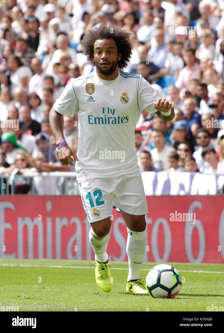 Madrid, Spain. 09th Sep, 2017. Real Madrid's defense Marcelo during La liga  Footbal match between Real Madrid and Levante at Santiago Bernabeu Stadium  Credit: AFP7/Alamy Live News Stock Photo - Alamy