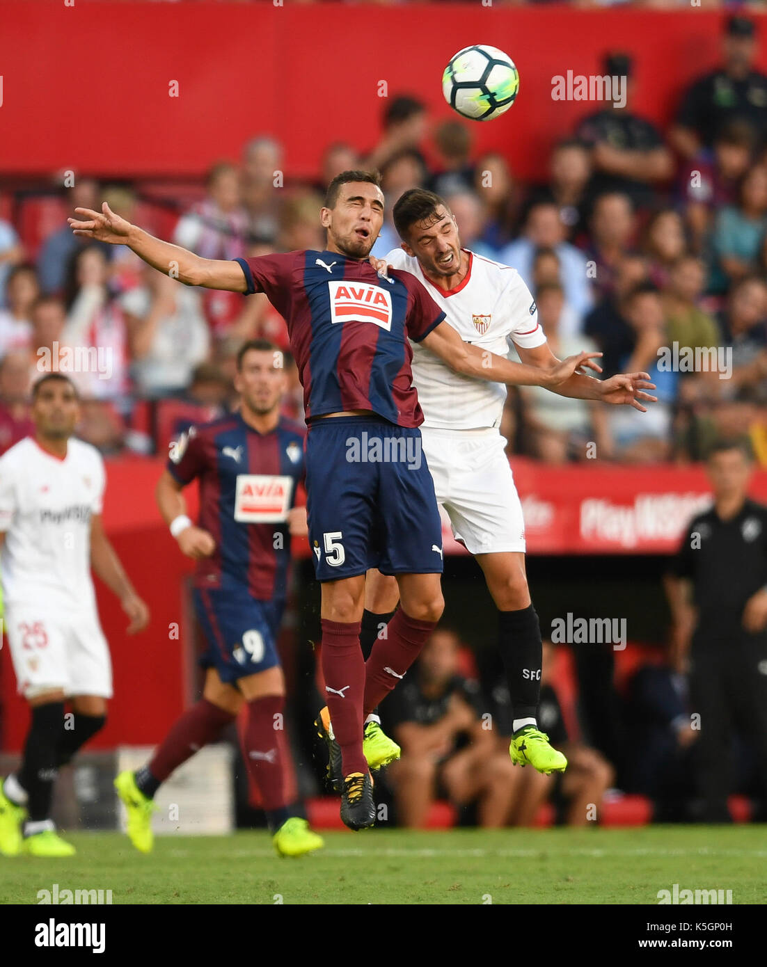 Seville, Spain. 08th Sep, 2017. Escalante of Eibar in action during the Santander League match played in Ramon Sanchez Pizjuan Stadium between  Sevilla FC and Eibar CF, Sevilla, Spain. Sept 09th 2017. Credit: AFP7/Alamy Live News Stock Photo