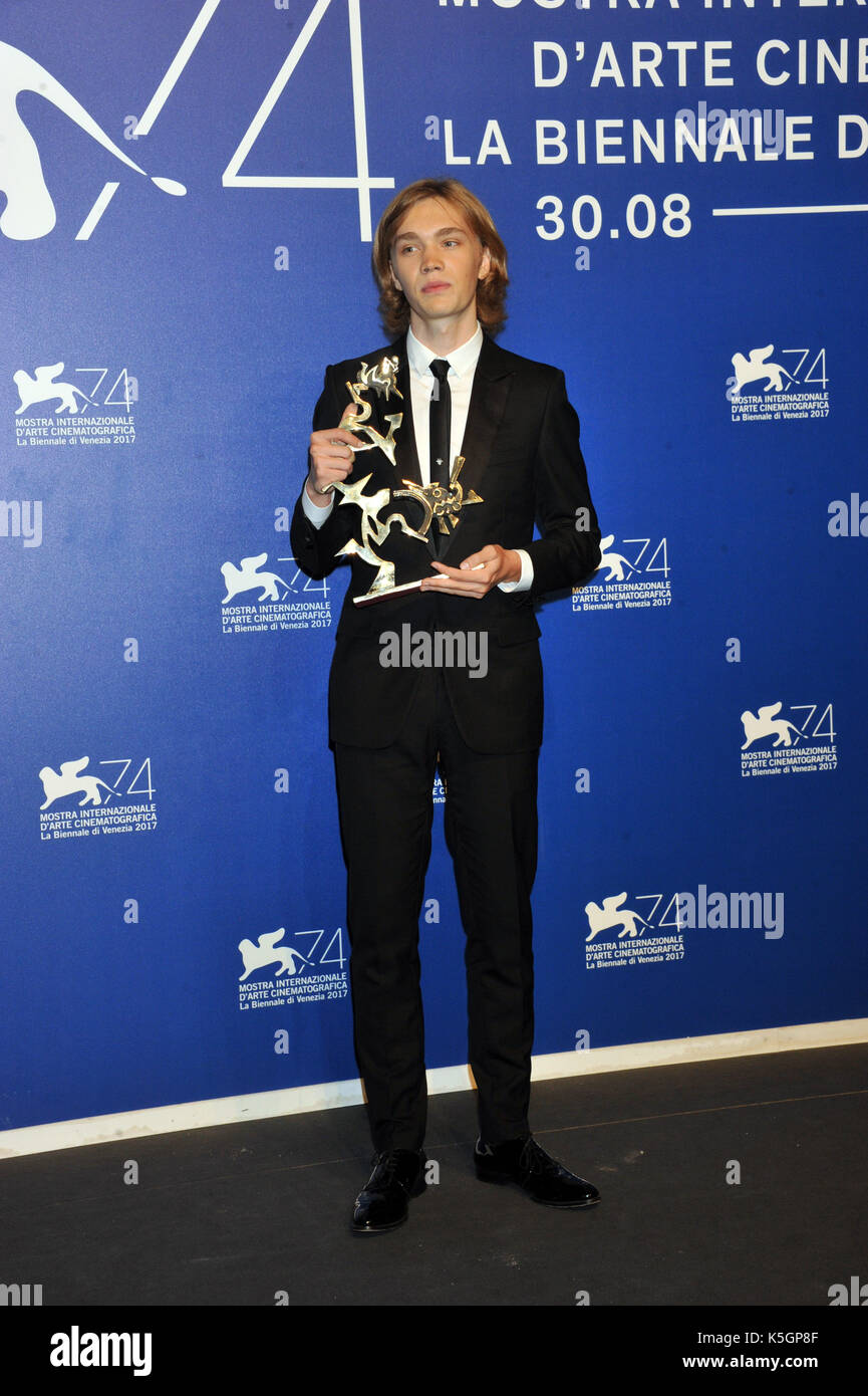 Venice, Italy. 9th September, 2017. 74th Venice Film Festival 2017 Photocall Winners pictured Charlie Plummer Credit: Independent Photo Agency Srl/Alamy Live News Stock Photo