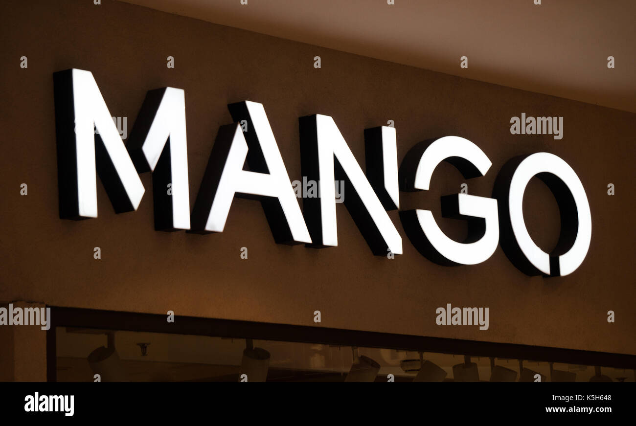 Graz, Austria - September 8th 2017: Mango logo above the store entrance at  Seiersberg Shopping Center Stock Photo - Alamy