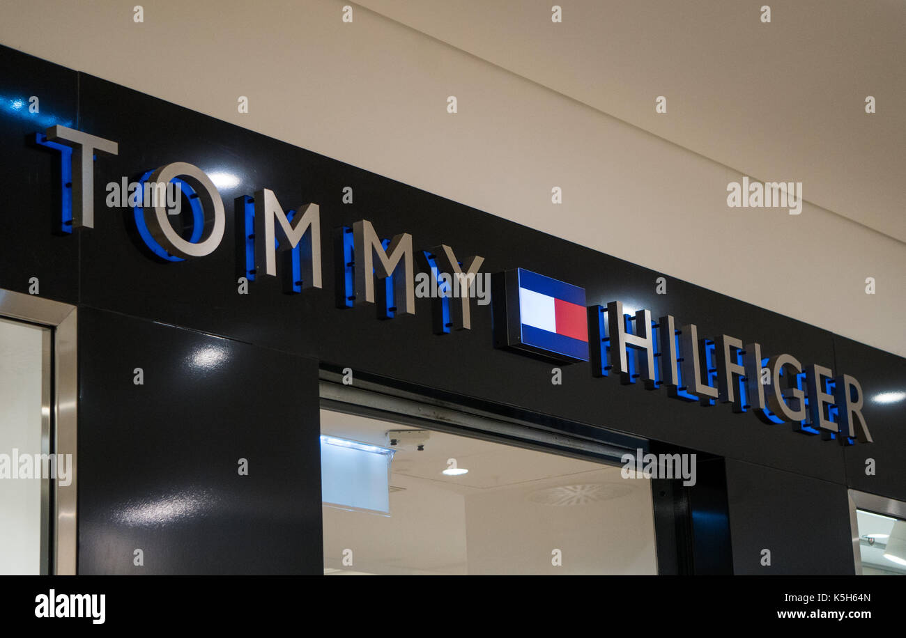 Graz, Austria - September 8th 2017: Tommy Hilfiger logo above the store  entrance at Seiersberg Shopping Center Stock Photo - Alamy