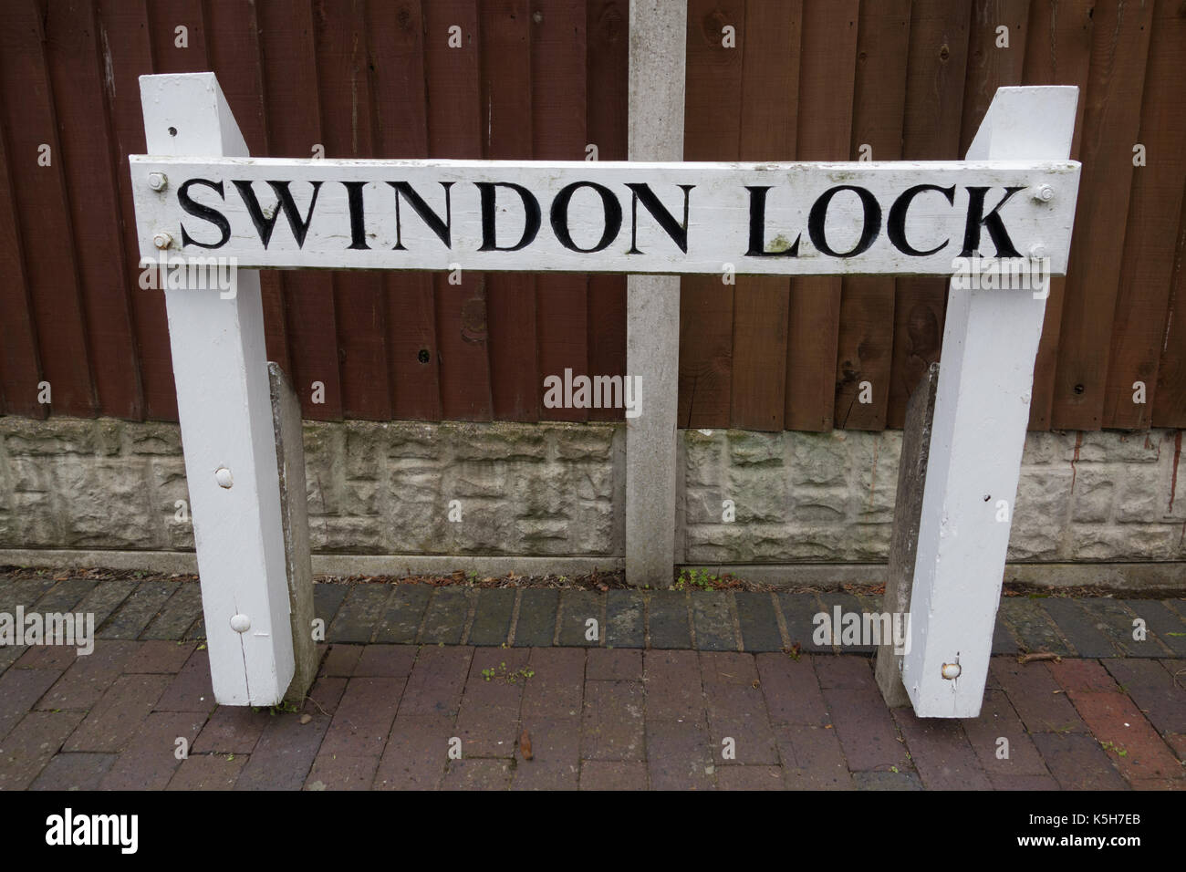 Swindon Lock sign post on the Staffordshire and Worcestershire Canal UK Stock Photo