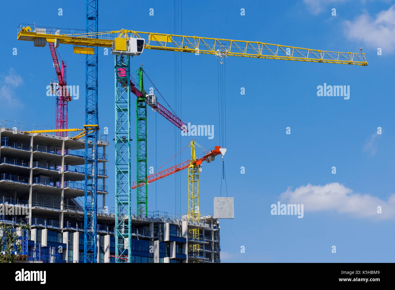 Residential buildings under construction in Greenwich, London, UK Stock