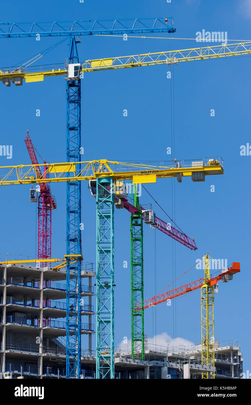 Residential buildings under construction in Greenwich, London, UK Stock