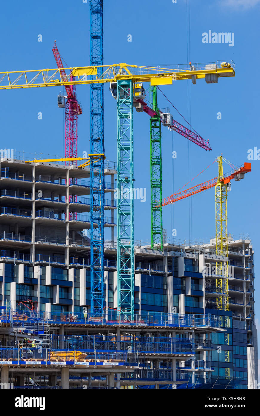 Residential buildings under construction in Greenwich, London, UK Stock