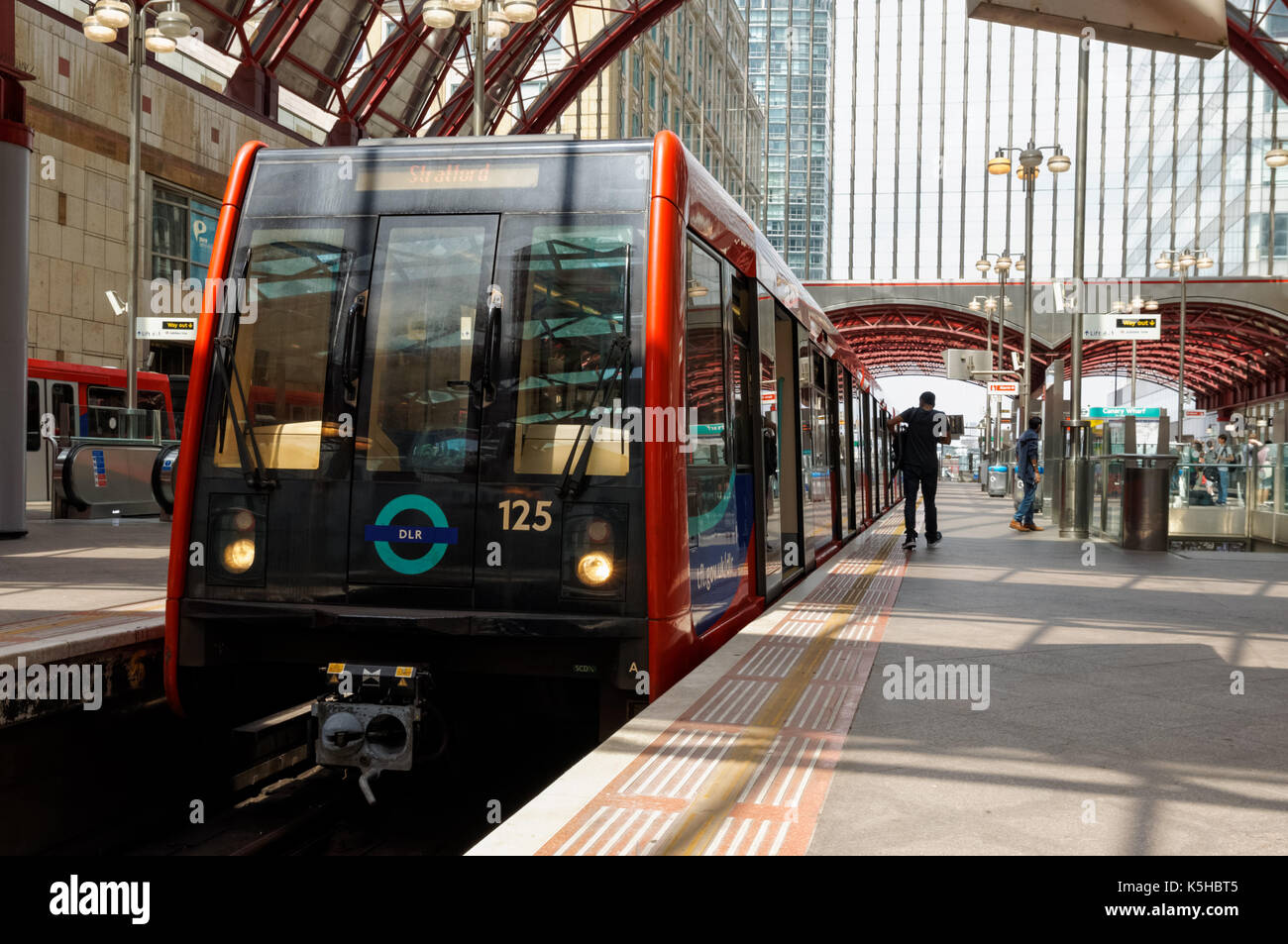 DLR (Docklands Light Railway) Canary Wharf station, London England United Kingdom UK Stock Photo