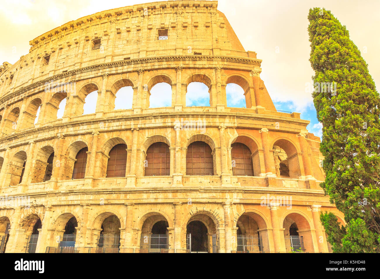 sunset Colosseum Rome Stock Photo