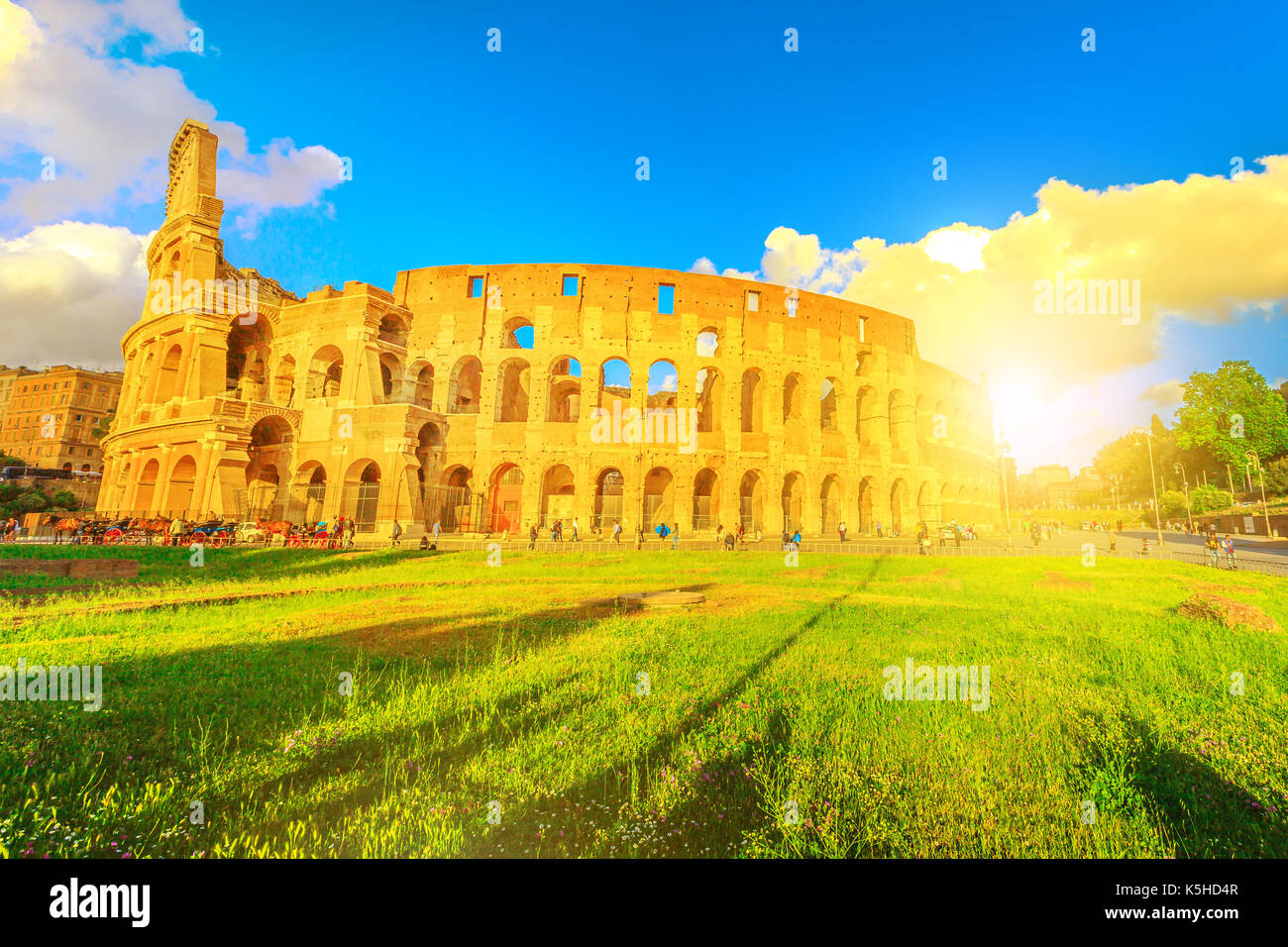 Colosseo sunset Roma Stock Photo