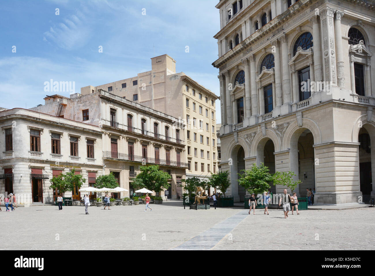 HAVANA, CUBA - JULY 21,2016: Plaza de San Francisco. The plaza is one of four plazas laid out in the 17th century, it takes its name from the Francisc Stock Photo