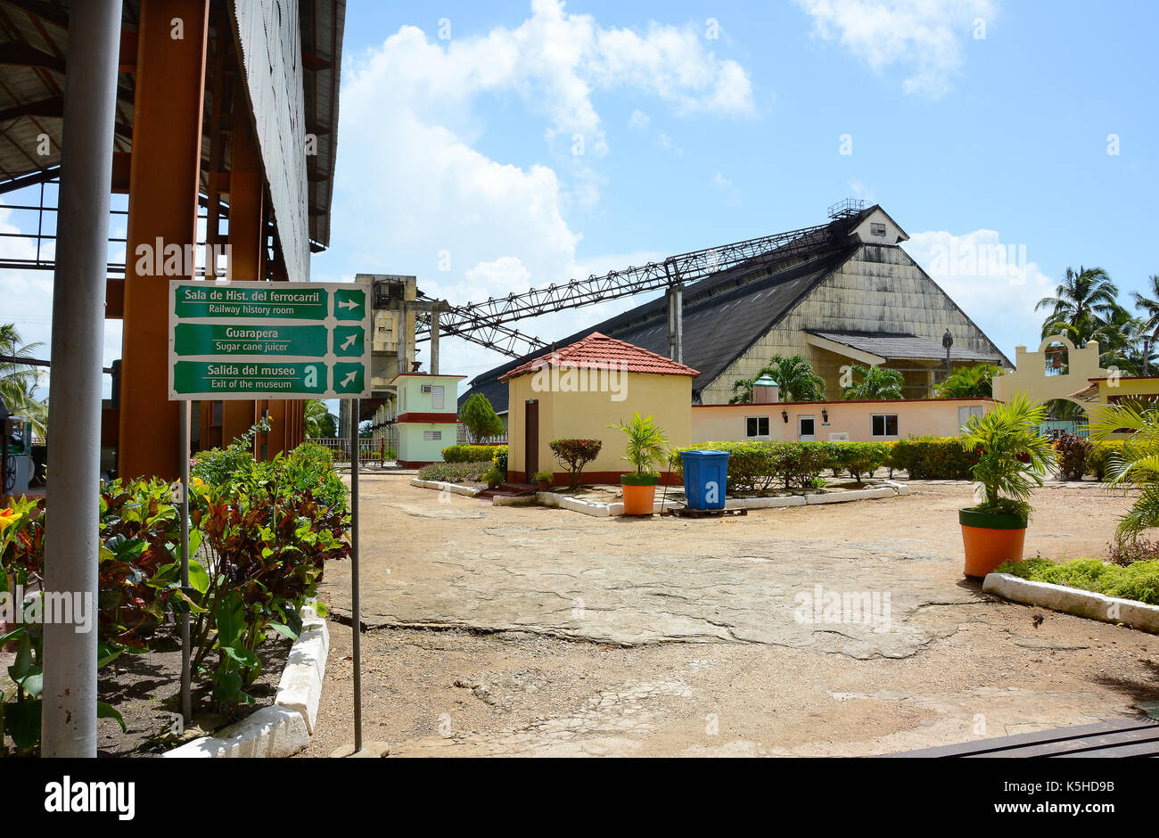 REMEDIOS, CUBA - JULY 27, 2016: The Museum of Sugar Industry and Museum of Steam at Remedios, is an old Cuban sugar mill with its own railway. Stock Photo