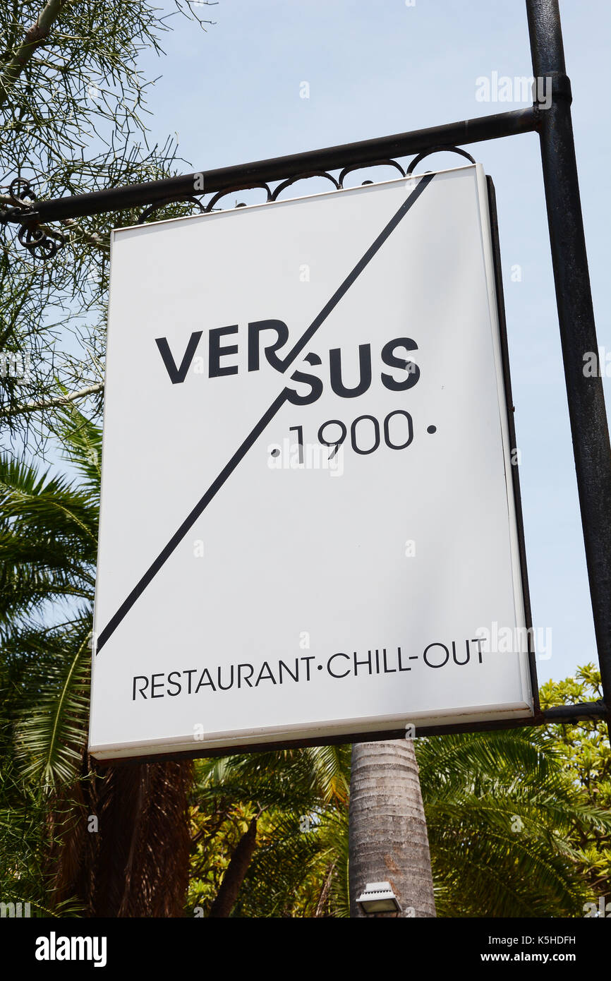 HAVANA, CUBA - JULY 20, 2016: Versus 1900 Restaurant. Located in the most central area of the city, it has different spaces to meet the needs of its Stock Photo