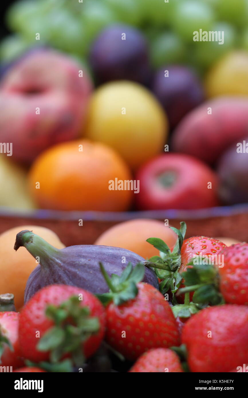 Summer fruit bowl Stock Photo