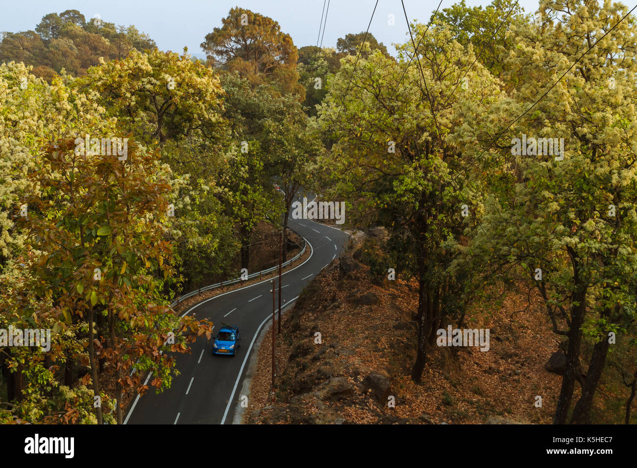 Winding road in Kumaon, Uttarakhand, India Stock Photo