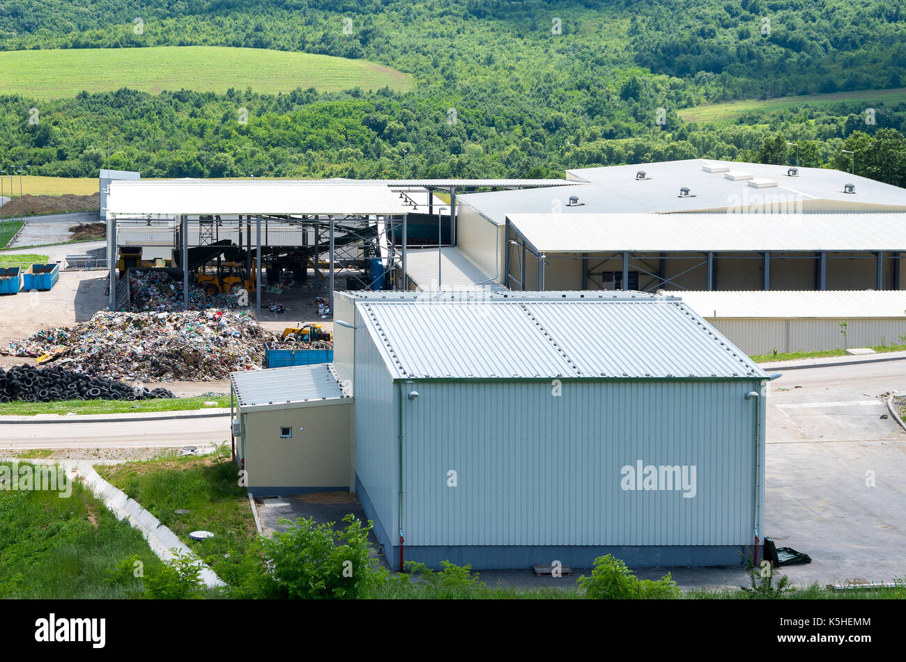 Waste treatment plant depot. Stock Photo