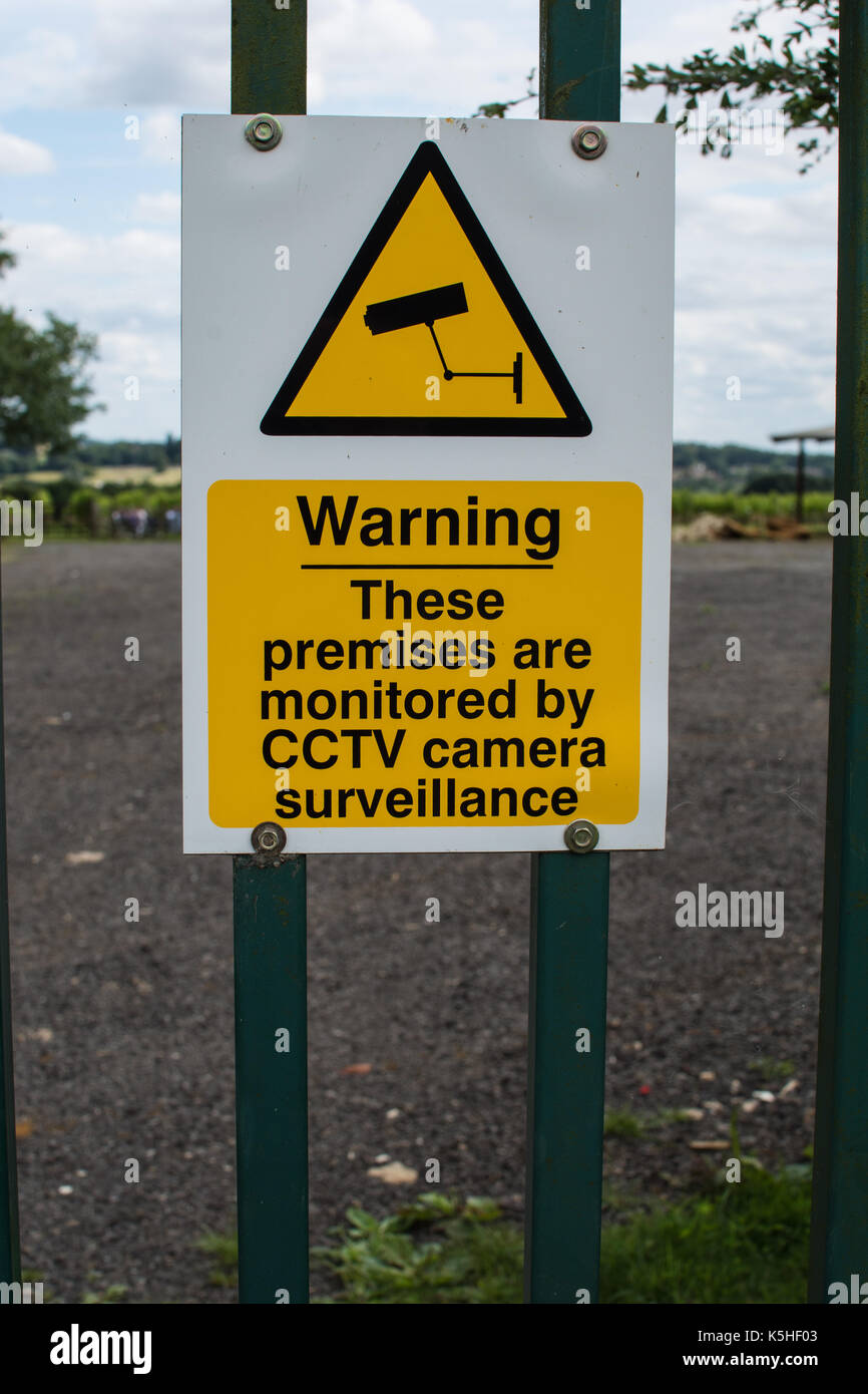 Warning board or sign CCTV camera surveillance Stock Photo Alamy
