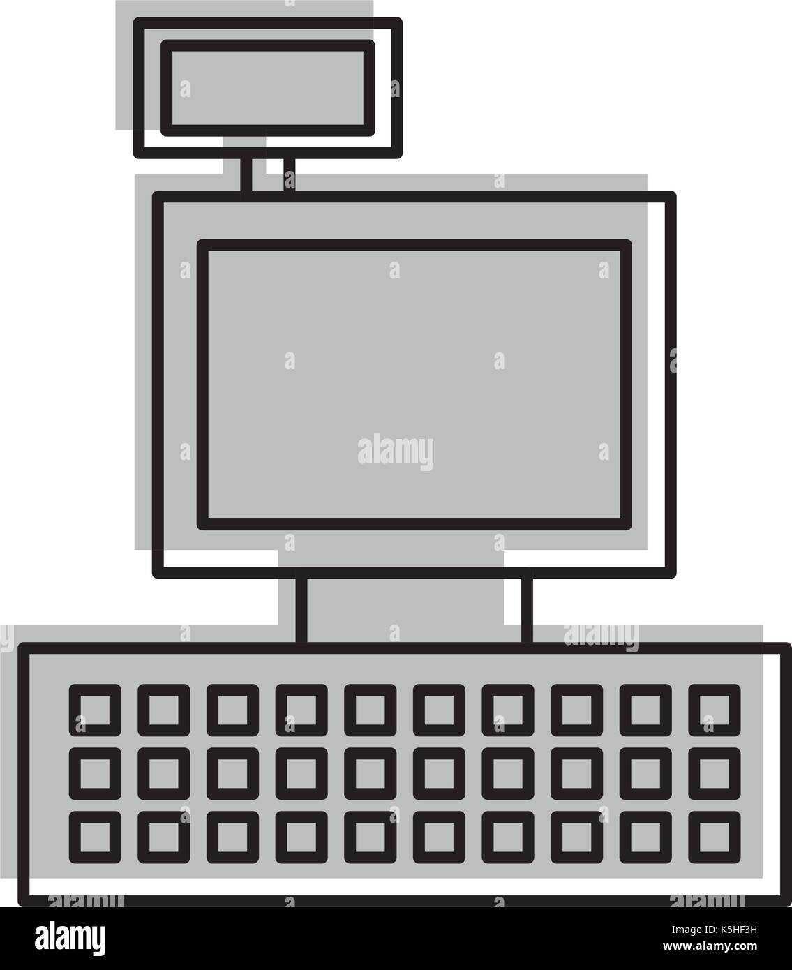 cash register machine keypad display for supermarket Stock Vector Image